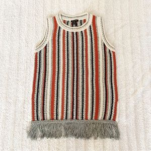 MASSIMO DUTTI  Sleeveless Striped Sweater Sz S